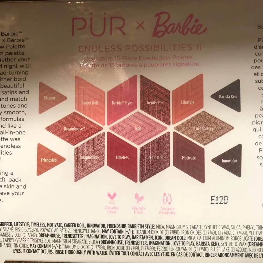 BNIB! PUR X Barbie Eyeshadow Palette in Endless Possibilities 2 💖